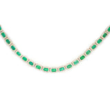 10.11ct Diamond Emerald 14K Gold Chocker Necklace