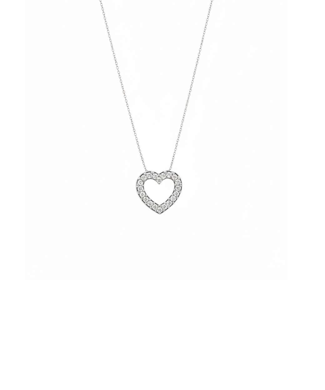 0.50ct Diamond 14K Gold Heart Pendant Chain Necklace