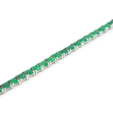 8.30cts Emerald 18K Gold Princess Cut Link Bracelet