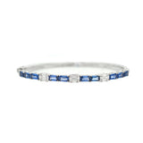 4.21ct Blue Sapphire and Diamond 18K Gold Bracelet