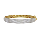 1.92ct Diamond 14K Gold Pave Bangle Bracelet