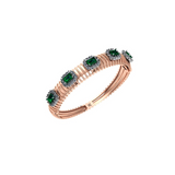 4.93ct Diamond Emerald 14K Gold Bangle Bracelet