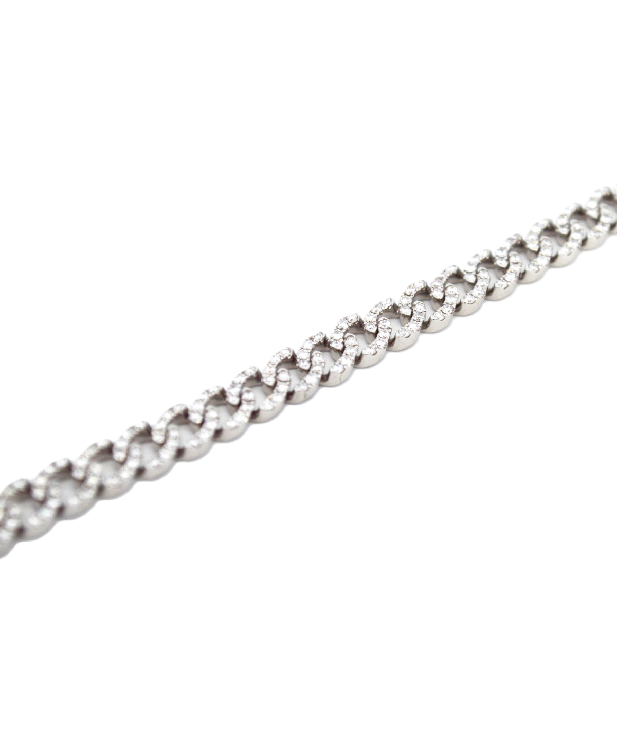 3.50ct Diamond 18K Gold Pave Cuban Chain Bracelet