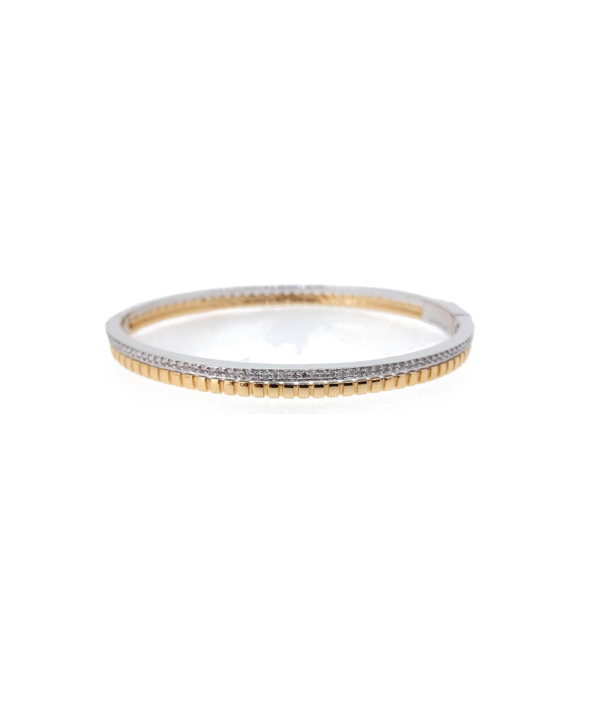 0.84ct Diamond 14K Gold Bangle Bracelet
