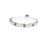 3.0ct Blue Sapphire Diamond 14K Gold Pave Bracelet