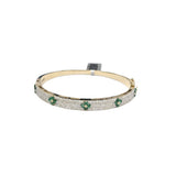 3.0ct Emerald Diamond 14K Gold Pave Bracelet