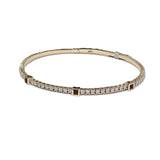 1.17ct Ruby Diamond 14K Gold Bangle Bracelet