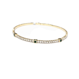 1.17ct Emerald Diamond 14K Gold Bangle Bracelet