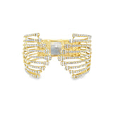 5.50ct Diamond 14K Gold Open Cuff Bracelet