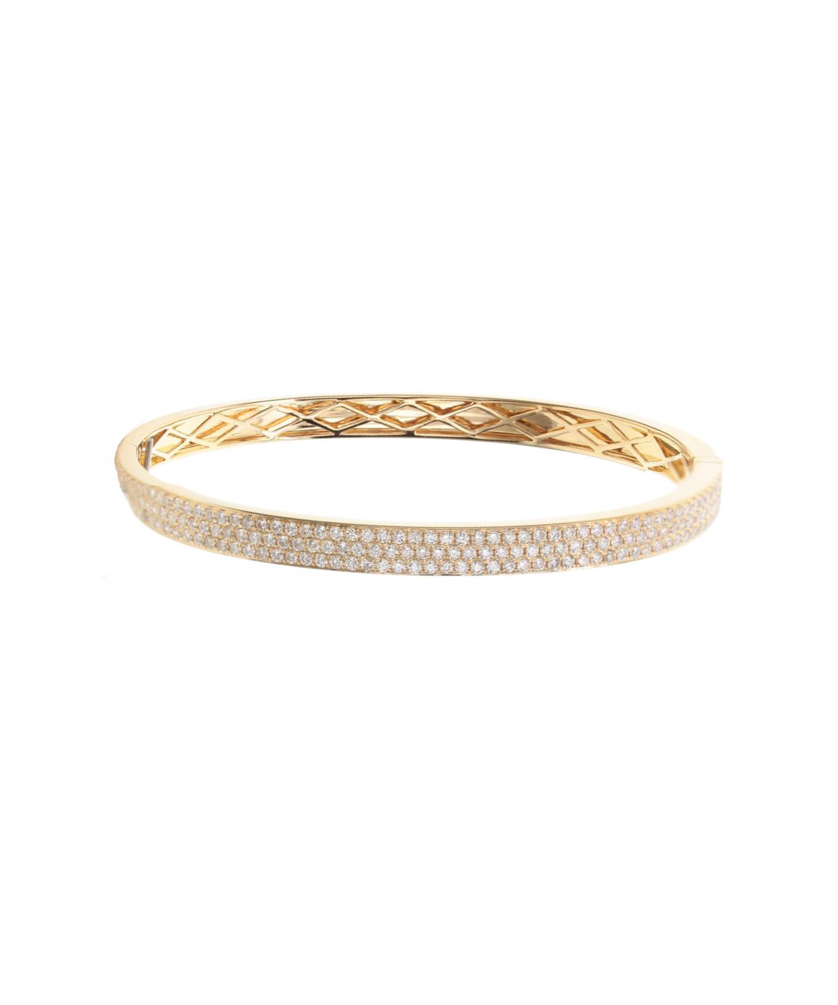 1.80ct Diamond 18K Gold Pave Bangle Bracelet