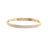 1.80ct Diamond 18K Gold Pave Bangle Bracelet