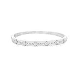 0.70ct Diamond 14K Gold Dainty Flower Bangle Bracelet
