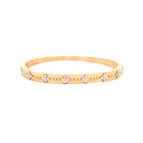 0.70ct Diamond 14K Gold Dainty Flower Bangle Bracelet