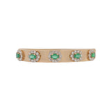 4.85ct Diamond Emerald 14K Gold Bangle Bracelet