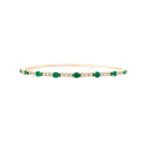 2.11ct Emerald Diamond 14K Gold Bangle Bracelet