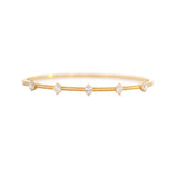 0.90ct Diamond 14K Gold Marquise Bangle Bracelet