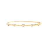 0.68ct Diamond 14K Gold Heart Bangle Bracelet