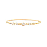 0.99ct Diamond 14K Gold Bezel Bangle Bracelet