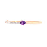 3.03ct Purple Citrine Diamond 14K Gold Bangle Bracelet