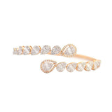 2.52ct Diamond 14K Gold Pave Bypass Cuff Bracelet