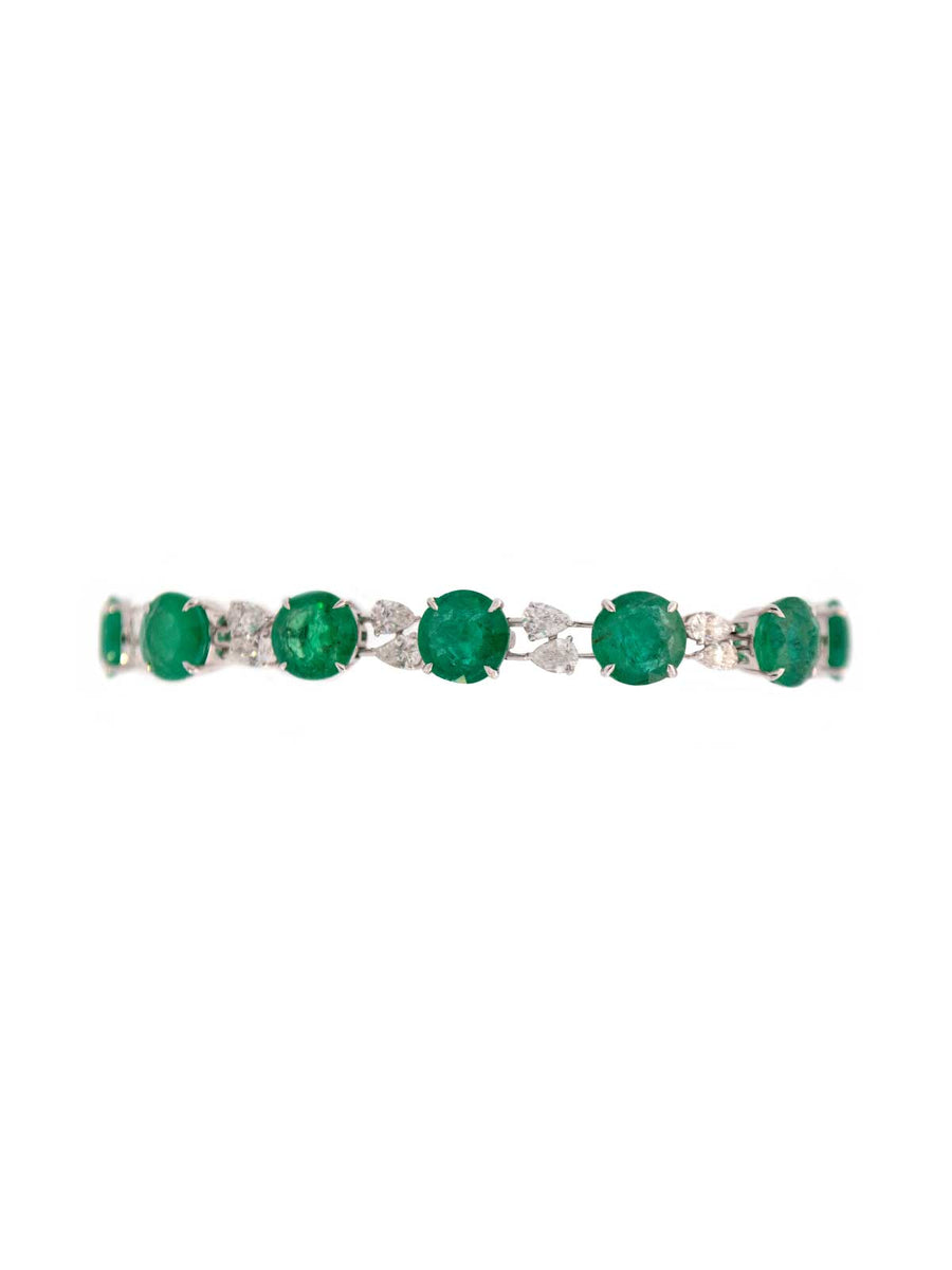 25.43ct Emerald Diamond 18K Gold Bracelet