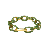 13.44ct Tsavorite 14K Gold Pave Chain Bracelet