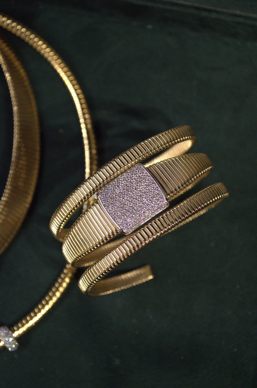 1.30ct Diamond 18K Italian Gold Multi Row Bracelet