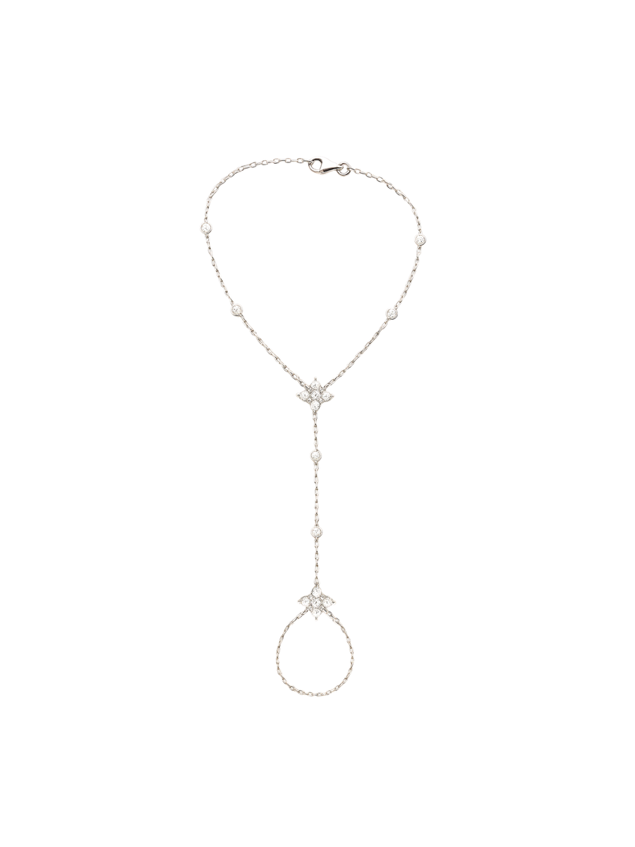 0.49ct Diamond 18K Gold Star Hand Bracelet