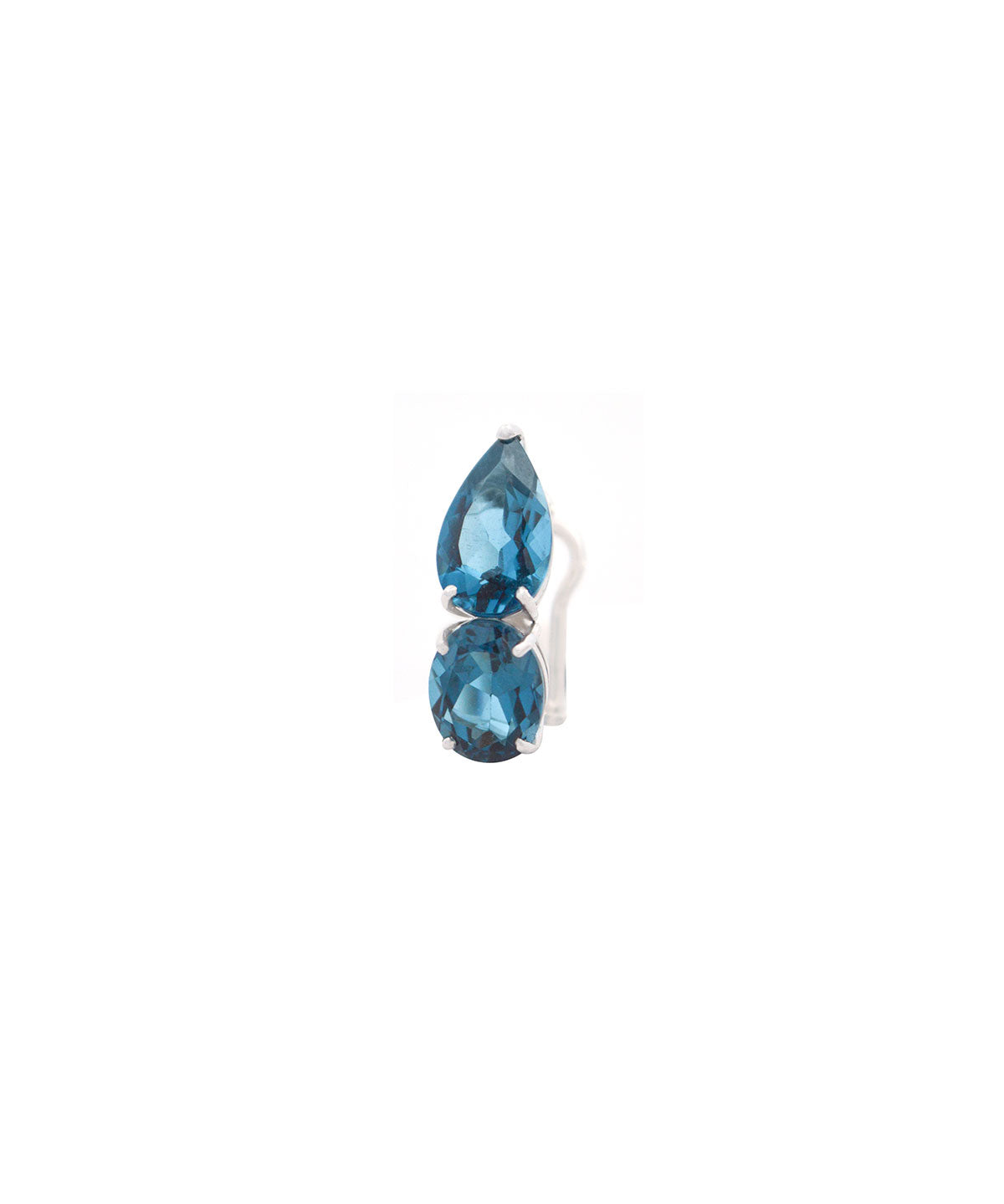 4.90ct London Topaz 18K Gold Three Stones Ear Cuff
