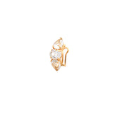 5.98ct White Topaz 18K Gold Three Stones Ear Cuff