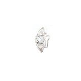 5.98ct White Topaz 18K Gold Three Stones Ear Cuff