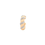 0.17ct Diamond 18K Gold Grooved Ear Cuff