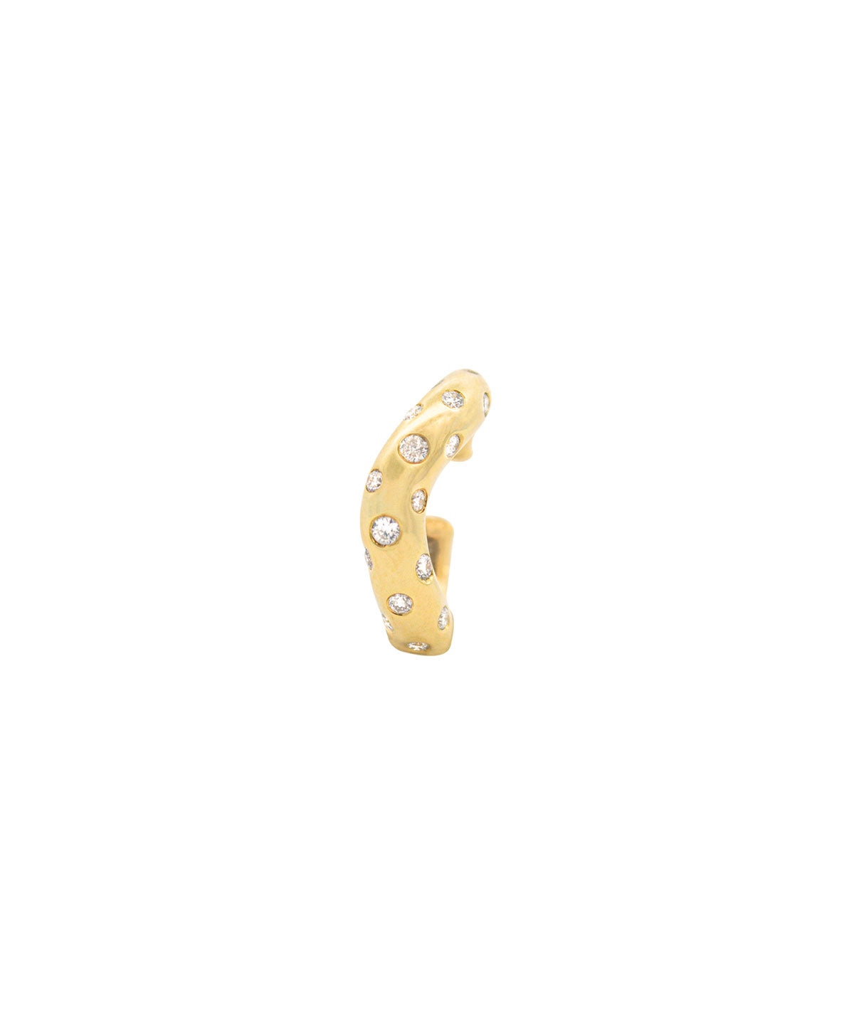 0.20ct Diamond 18K Gold Grooved Ear Cuff