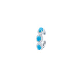 0.20ct Diamond Turquoise 18K Gold Three Stone Ear Cuff