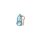 6.35ct Aquamarine 18K Gold Two Stone Ear Cuff