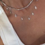 2.00ct Diamond 18K Gold Multi Shaped Drop Necklace
