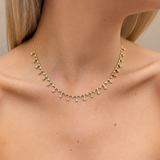2.60ct Diamond 14K Gold Stationed Drop Necklace