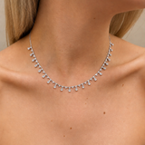 2.60ct Diamond 14K Gold Stationed Drop Necklace