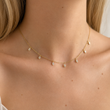 1.04ct Diamond 18K Gold Pear Drop Stationed Necklace