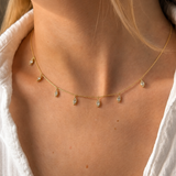 1.56ct Diamond 18K Gold Marquise Drop Stationed Necklace
