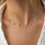 1.05ct Diamond 18K Gold Marquise Drop Stationed Necklace