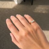 0.76ct Diamond 18K Gold Baguette Trio Signet Ring