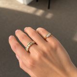 0.76ct Diamond 18K Gold Baguette Trio Signet Ring