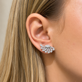 1.19ct Diamond 18K Gold Climber Earrings