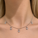 0.90ct Diamond 18K Gold Sacred Hearts Stationed Necklace