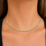 2.00ct Diamond 14K Gold Choker Tennis Necklace