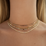 14K Gold Link Chain Choker Necklace