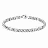 1.45ct Diamond 18K Gold Pave Cuban Chain Bracelet