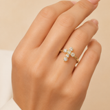 0.84ct Diamond 14K Gold Cross Ring