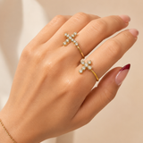 0.84ct Diamond 14K Gold Cross Ring